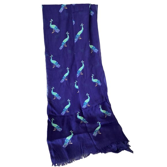 Kate Spade Scarf Peacock 30 x 40" no stains - Picture 1 of 2